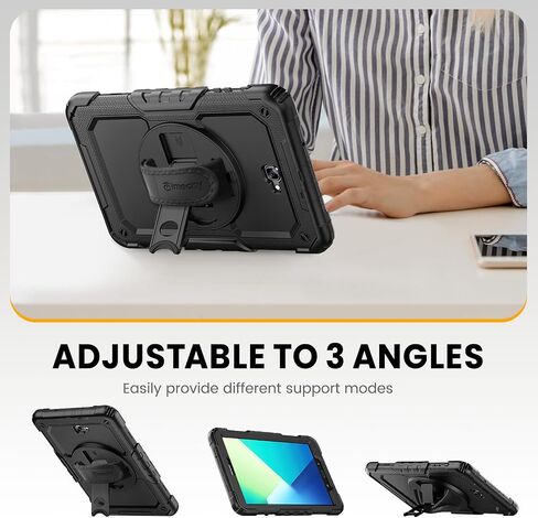 Timecity for Samsung Galaxy Tab A 10.1 Case 2019, Only Fit (SM-T510/ SM-T515/ SM-T517), Drop Proof with Hand Strap Stand Screen Protector Pencil Holder for Galaxy Tab A 10.1 Case - Black in Saudi Arabia