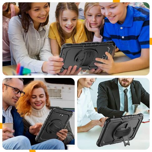 Timecity for Samsung Galaxy Tab A 10.1 Case 2019, Only Fit (SM-T510/ SM-T515/ SM-T517), Drop Proof with Hand Strap Stand Screen Protector Pencil Holder for Galaxy Tab A 10.1 Case - Black in Saudi Arabia