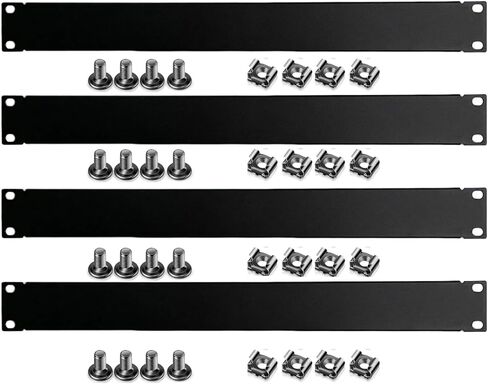 Harrisen 4 Pack of 1U Blank Panel, Mount Blanking Panel, Metal Rack Mount Filler Panel for 19 Inch Server Rack Cabinet or Enclosure, Black in Saudi Arabia