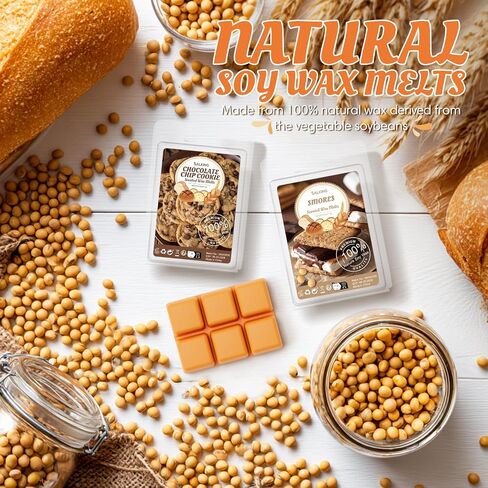 يذوب الشمع المعطر بالخريف، مجموعة هدايا يذوب شمع الصويا الخريفي، مكعبات شمع/فطائر للتدفئة - توابل اليقطين، تفاح الكراميل، ذرة الحلوى، الفانيليا، عصير التفاح، القرفة، سنيكر دودل، إكليل الخريف، 8 × 2.6 أونصة in Kuwait