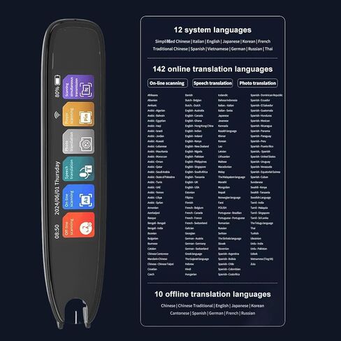 WALFRONT Digital Reader Pen Translation Pen & Scan Reader for Language Learners Real Time Text Reading in 142 Languages Online and Offline Support in Saudi Arabia