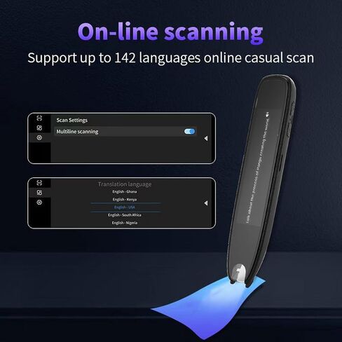 WALFRONT Digital Reader Pen Translation Pen & Scan Reader for Language Learners Real Time Text Reading in 142 Languages Online and Offline Support in Saudi Arabia