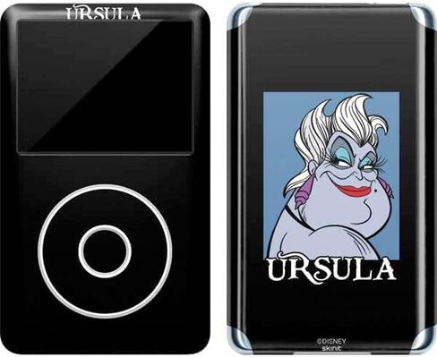ملصق Skinit لمشغل MP3 متوافق مع iPod Classic (الجيل السادس) 80 جيجابايت - تصميم Disney Villains Ursula المرخص رسميًا in Saudi Arabia