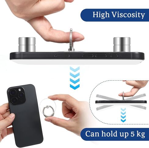 6 قطع من حامل مقابض حلقات الهاتف الشفاف، حامل حلقة يدور 360 درجة لجراب الهاتف الخلوي وملحقات حافظة الهاتف اللوحي (فضي + أسود + ذهبي وردي) in Kuwait