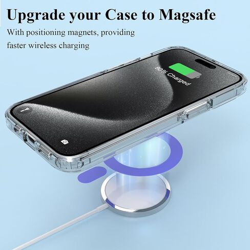 for MagSafe Sticker, 2 PCS Magnetic Ring for Phone Case, Universal Adapter Ring Compatible with Magsafe Accessories & Wireless Charging for iPhone 17/16/15/14/13/12/11, Galaxy S25/S24 (Purple) in Saudi Arabia