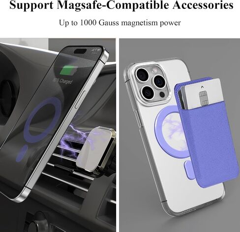 for MagSafe Sticker, 2 PCS Magnetic Ring for Phone Case, Universal Adapter Ring Compatible with Magsafe Accessories & Wireless Charging for iPhone 17/16/15/14/13/12/11, Galaxy S25/S24 (Purple) in Saudi Arabia