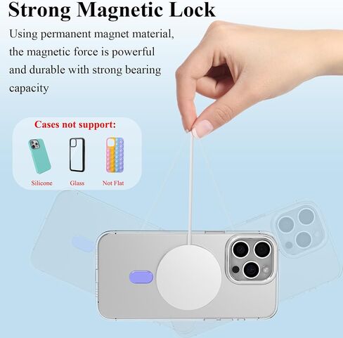 for MagSafe Sticker, 2 PCS Magnetic Ring for Phone Case, Universal Adapter Ring Compatible with Magsafe Accessories & Wireless Charging for iPhone 17/16/15/14/13/12/11, Galaxy S25/S24 (Purple) in Saudi Arabia