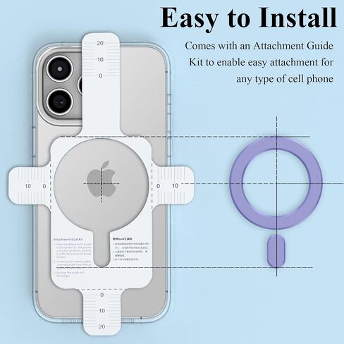 for MagSafe Sticker, 2 PCS Magnetic Ring for Phone Case, Universal Adapter Ring Compatible with Magsafe Accessories & Wireless Charging for iPhone 17/16/15/14/13/12/11, Galaxy S25/S24 (Purple) in Saudi Arabia