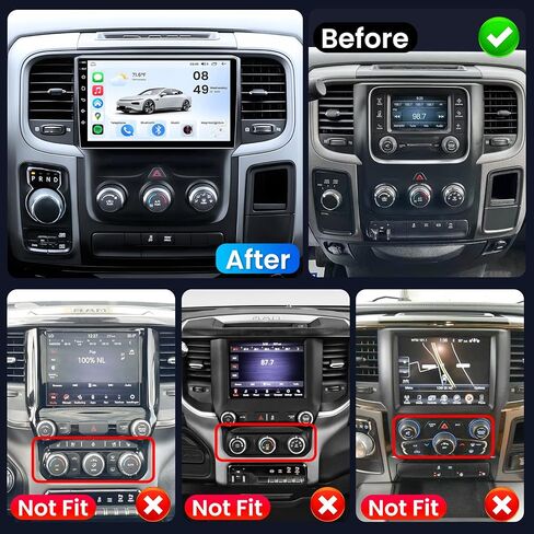 راديو سيارة 8Core 4G RAM لـ Dodge Ram 1500 2500 2013-2018: ترقية جودة الصوت العالية ستيريو السيارة 2K HD IPS شاشة لمس لاسلكية Carplay Android Auto GPS 5G WiFi Bluetooth كاميرا احتياطية FM AM EQ HiFi in Kuwait