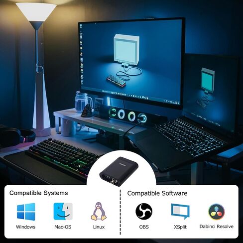 بطاقة التقاط فيديو احترافية HDMI SDI إلى USB3.0، أسود، USB 3.0 360 ميجابايت/ثانية مدخل HDMI BNC، ملتقط فيديو عالي الدقة للبث المباشر والتسجيل، 1080 بكسل 60 إطارًا في الثانية UVC YUVC422 PnP in Saudi Arabia