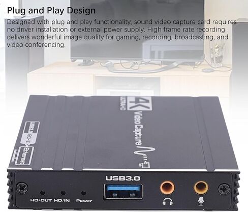 بطاقة التقاط فيديو VBESTLIFE USB 4K HDMI تمر عبر 1080P 60FPS مع منفذ RJ45، لبث مؤتمر DSLR للألعاب على Wins Linux Android in Saudi Arabia
