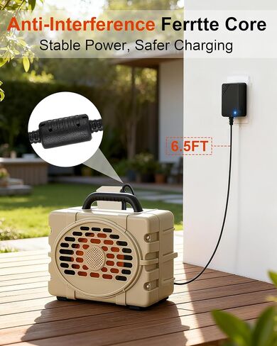 Speaker Charger for Turtlebox Gen 2 & Gen 3: Loud! Replacement with Turtle Box Outdoor Bluetooth 5.0 Audio Power Cord, LED Indicator, Cable Length 6.5FT, with Ferrite Ring in Saudi Arabia