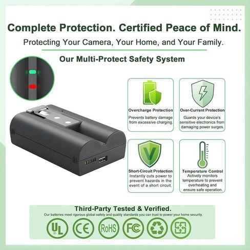 1 Pack 6040mAh V4 Battery Replacement for Ring-Doorbell Camera 2/3/3+/3plus/4, Spotlight Cam & Stick Up Cam(2nd & 3rd Gen),Peephole Cam, for Indoor/Outdoor Use 3.65V in Saudi Arabia