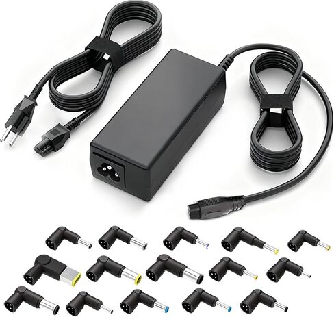 QFA 90W محول تيار متردد عالمي لشاحن الكمبيوتر المحمول متوافق مع Lenovo HP Dell Acer Asus Samsung IBM Sony Fujitsu Gateway Notebook Ultrabook Chromebook سلك إمداد الطاقة مع 15 نصيحة in Kuwait