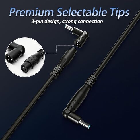 QFA 90W محول تيار متردد عالمي لشاحن الكمبيوتر المحمول متوافق مع Lenovo HP Dell Acer Asus Samsung IBM Sony Fujitsu Gateway Notebook Ultrabook Chromebook سلك إمداد الطاقة مع 15 نصيحة in Kuwait