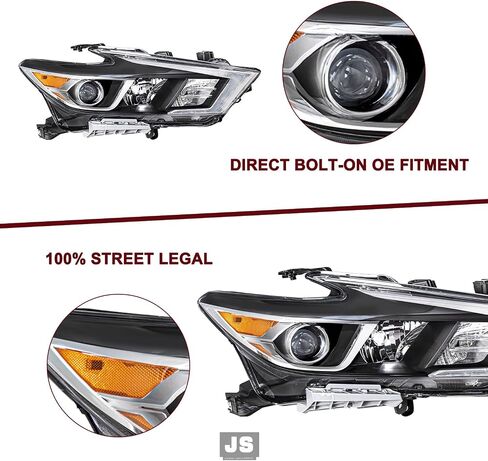 JSBOYAT Halogen OE Style Headlight Assembly Compatible with 2016-2018 Nissan Maxima S SL SV Projector Headlamp with LED DRL Driver & Passenger Side in Saudi Arabia