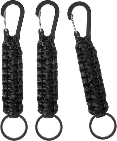 bremorou 3 حزمة باراكورد سلسلة المفاتيح حلقة تسلق الحبل مع حزام الألومنيوم مضفر سلاسل المفاتيح باراكورد الحبل الثقيلة مفتاح الحبل الملحقات للتخييم الصيد تسلق المشي لمسافات طويلة (أسود) in Kuwait