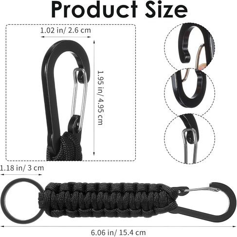 bremorou 3 حزمة باراكورد سلسلة المفاتيح حلقة تسلق الحبل مع حزام الألومنيوم مضفر سلاسل المفاتيح باراكورد الحبل الثقيلة مفتاح الحبل الملحقات للتخييم الصيد تسلق المشي لمسافات طويلة (أسود) in Kuwait