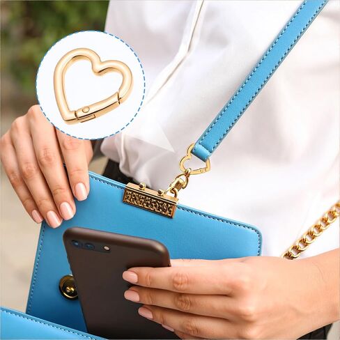 8PCS Heart Shape Carabiners, 2 Size Heavy Duty Cute Heart Carabiner Hearts Shaped Keychain Clip Anti-Theft Spring Snap for Key Backpack Dog Leashes Bottles Camping Outdoor Travel in Saudi Arabia