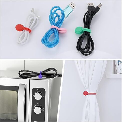 Generic 10PCS Magnetic Silicone Cable Ties, Multicolour in Saudi Arabia