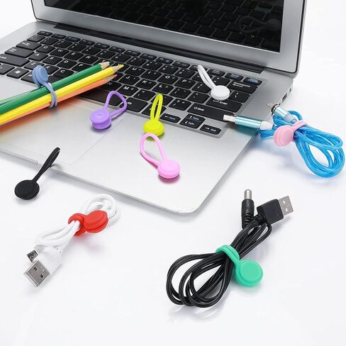 Generic 10PCS Magnetic Silicone Cable Ties, Multicolour in Saudi Arabia