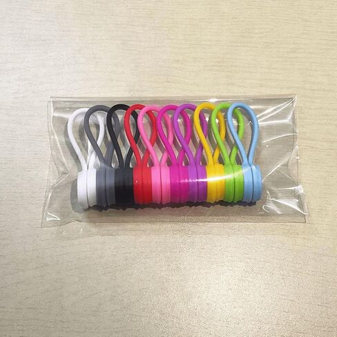 Generic 10PCS Magnetic Silicone Cable Ties, Multicolour in Saudi Arabia