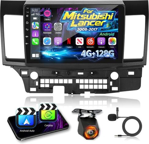 4G+64G Android Car Radio for Mitsubishi Lancer 2008-2017 (for Rockford System) - 10.1 inch Touchscreen Stereo with Carplay & Android Auto, 32EQ DSP, WiFi, GPS + AHD Rear View Camera in Saudi Arabia