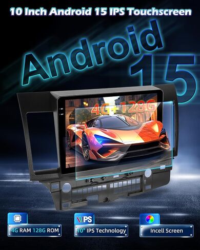 4G+64G Android Car Radio for Mitsubishi Lancer 2008-2017 (for Rockford System) - 10.1 inch Touchscreen Stereo with Carplay & Android Auto, 32EQ DSP, WiFi, GPS + AHD Rear View Camera in Saudi Arabia