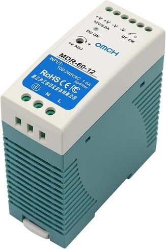 MDR-60-12 مصدر طاقة DIN-Rail، 12 فولت تيار مستمر، 60 وات، 5 أمبير عالي الكفاءة والموثوقية (MDR-60-12) in Kuwait