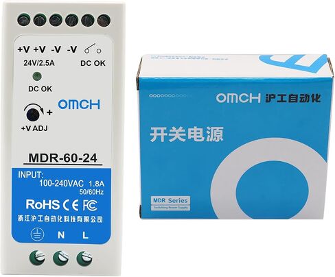 MDR-60-12 مصدر طاقة DIN-Rail، 12 فولت تيار مستمر، 60 وات، 5 أمبير عالي الكفاءة والموثوقية (MDR-60-12) in Kuwait