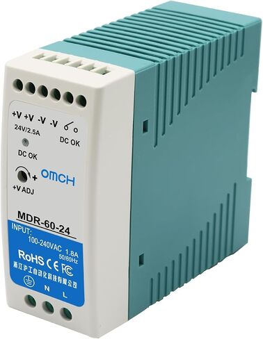 MDR-60-12 مصدر طاقة DIN-Rail، 12 فولت تيار مستمر، 60 وات، 5 أمبير عالي الكفاءة والموثوقية (MDR-60-12) in Kuwait
