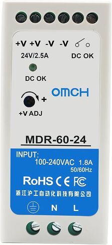 MDR-60-12 مصدر طاقة DIN-Rail، 12 فولت تيار مستمر، 60 وات، 5 أمبير عالي الكفاءة والموثوقية (MDR-60-12) in Kuwait