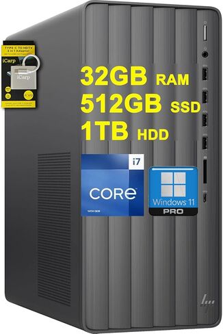 HP Envy Business Desktop Computer Intel 20-Core i7-14700 64GB RAM 2TB SSD + 1TB HDD Type-C Win11Pro ICP Hub in Saudi Arabia