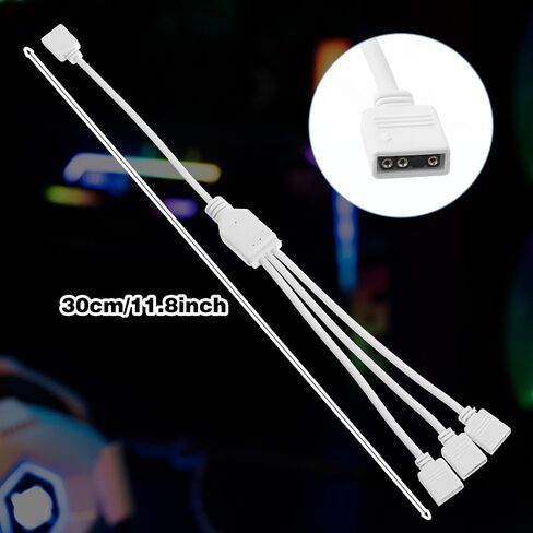 2 قطعة 1 إلى 3 ARGB كابل مقسم مروحة مقسم 5 فولت 3 دبوس كابل تمديد RGB قابل للعنونة مع دبابيس ذكر لمبرد وحدة المعالجة المركزية لهيكل الكمبيوتر، 11.8 بوصة in Saudi Arabia