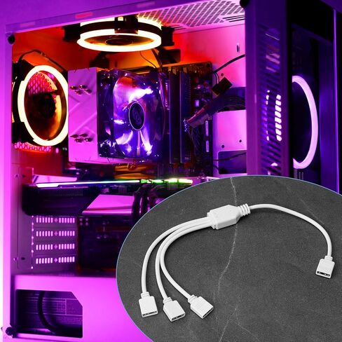 2 قطعة 1 إلى 3 ARGB كابل مقسم مروحة مقسم 5 فولت 3 دبوس كابل تمديد RGB قابل للعنونة مع دبابيس ذكر لمبرد وحدة المعالجة المركزية لهيكل الكمبيوتر، 11.8 بوصة in Saudi Arabia