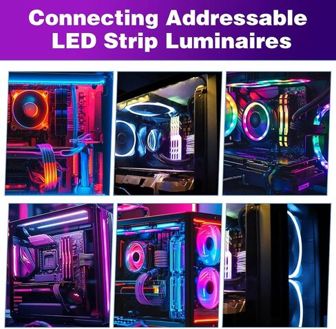 2 قطعة 1 إلى 3 ARGB كابل مقسم مروحة مقسم 5 فولت 3 دبوس كابل تمديد RGB قابل للعنونة مع دبابيس ذكر لمبرد وحدة المعالجة المركزية لهيكل الكمبيوتر، 11.8 بوصة in Saudi Arabia