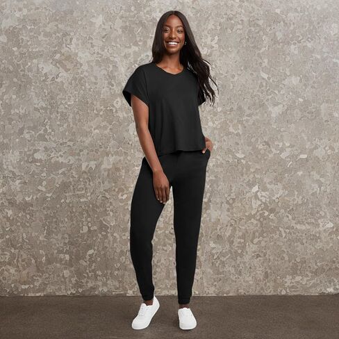 Hanes Women's Originals Twisted Neck T-Shirt, Short-Sleeve Cotton Tee, Boxy Fit in Saudi Arabia