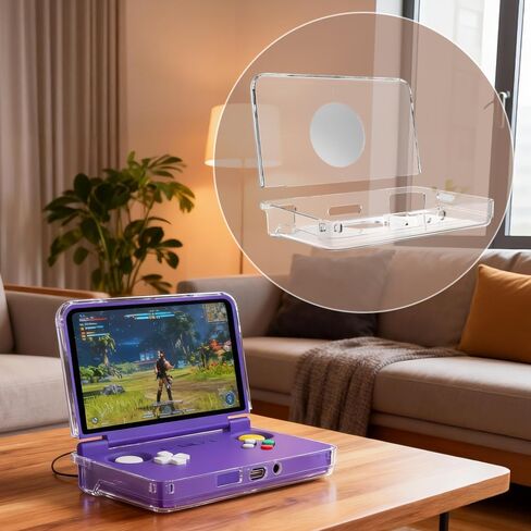 حافظة واقية لجهاز Retroid Pocket Flip 2، حافظة جلدية مقاومة للخدش ومضادة للصدمات، غطاء حماية كامل من مادة TPU وملحقات وحدة التحكم في الألعاب (أزرق شفاف) in Kuwait