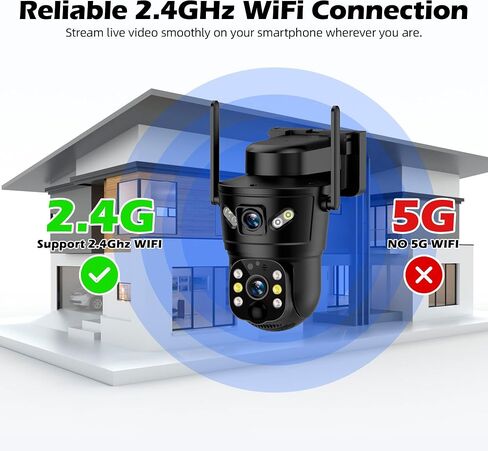 كاميرا أمان تعمل بالطاقة الشمسية في الهواء الطلق WiFi-6MP HD، رؤية ليلية ملونة، تكبير 10X، كشف الحركة بالذكاء الاصطناعي، صوت ثنائي الاتجاه، مقاوم للماء IP66، تخزين 64 جيجابايت SD/Cloud، لوحة شمسية 7.5 وات (4 عبوات) in Kuwait