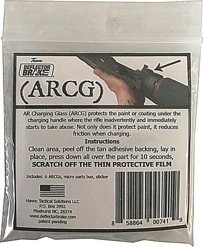 AR Charging Glass: Protects The Paint/Coating Under The Charging Handle Where Rifles commonly and inadvertently and Immediately Start to wear. 6 Parts Included in Saudi Arabia