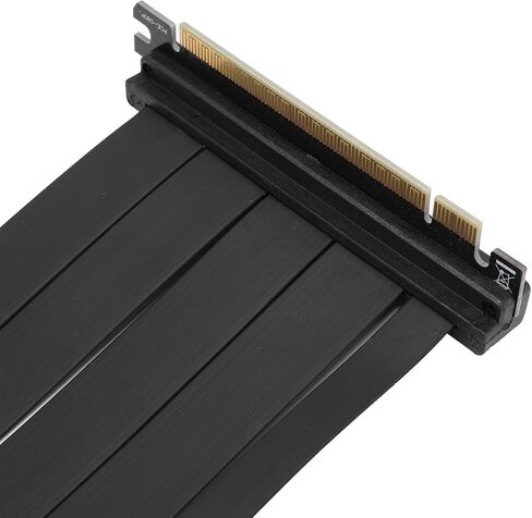 كابل Pomya PCIe 4.0 X16 Riser، كابل تمديد GPU عمودي عالي السرعة محمي لـ RTX4090 RX8900 مع معدل نقل 64 جيجابت في الثانية، موصل عكسي 90 درجة (50 سم) in Kuwait