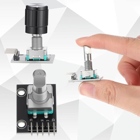 5 PCS KY-040 Rotary Encoder Module, 360 Degree Rotary Encoder 15 x 16.5 mm with Knobs Cap Brick Sensor Modules for Electric Fan Light Control etc, Black in Saudi Arabia