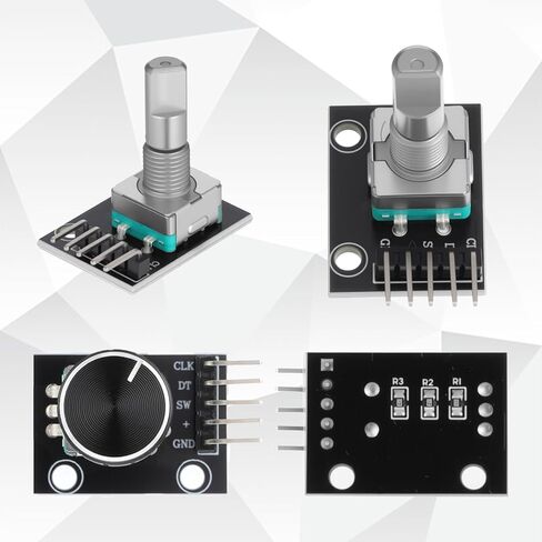 5 PCS KY-040 Rotary Encoder Module, 360 Degree Rotary Encoder 15 x 16.5 mm with Knobs Cap Brick Sensor Modules for Electric Fan Light Control etc, Black in Saudi Arabia