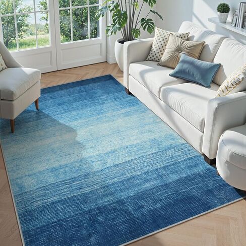 Wonnitar Modern Ombre Black Washable Rugs 2x3, Small Non-Slip Rug for Entryway Indoor Front Door Mat, Abstract Non-Shedding Soft Throw Mat for Bedroom Entrance (Black-Dark Gunmetal,2'x3') in Kuwait
