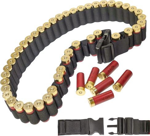 50 Round Capacity Shotgun Bandolier 12, 20 Gauge Shell Holder with Quick Release Buckle - Shoulder Scabbard Adjustable Ammo Shooting Belt in Saudi Arabia