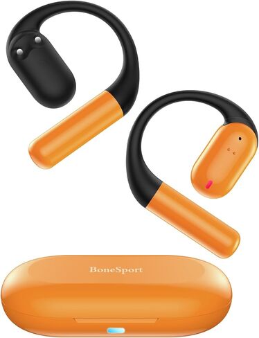 Bone Conduction Headphone Wireless Bluetooth 5.4, 0.8g Sleep Earbuds with HD Mic/Touch Control/Clear Calls, Open Ear Headphones with Earhook for Cycling Yoga Workouts(Black) in Kuwait