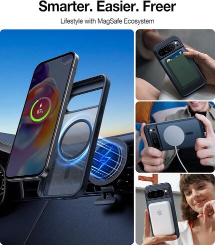 حافظة TORRAS مغناطيسية مقاومة للصدمات لهاتف Google Pixel 10 Pro XL، مغناطيس قوي مناسب لـ MagSafe، حماية من الدرجة 12FT، حافظة رفيعة شفافة غير لامعة لهاتف Pixel 10 Pro XL مع أزرار متعددة الألوان، أسود in Saudi Arabia