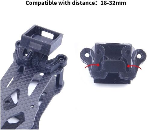 3D Printed M80 Pro BN220 GPS Module TPU Holder Mounting Bracket 18 To 32mm Distance Compatible With Drone Parts Quadcopter Models Race Drone Frame Parts(L22 W22 H8 BLACK) in Kuwait