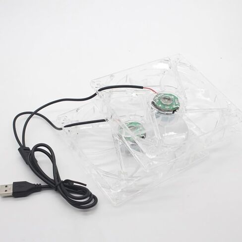 مروحة تبريد مزدوجة USB من Gadpiparty، مروحة USB مقاس 12 سم لجهاز التوجيه، جهاز الاستقبال، الخزانة، الكمبيوتر، مادة ABS، أبيض in Kuwait