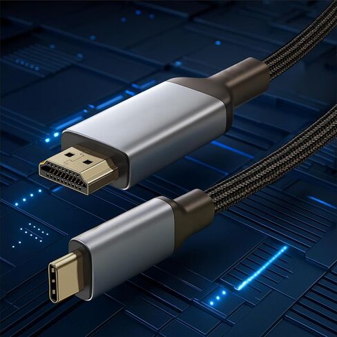 Type-C to HDMI Cable 4K, 6 FT, 4K@30Hz Ultra HD, Aluminum Alloy, Compatible for Phones/Laptops/TV/Projectors in Saudi Arabia